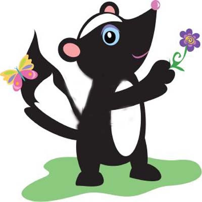 Cartoon Skunk Draw Clipart
