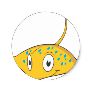 Cartoon Stingray Stickers | Zazzle