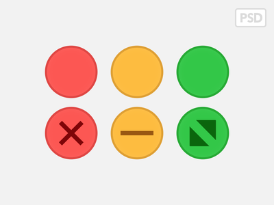 Yosemite Traffic-light Buttons PSD by Matt Kelsh - Dribbble