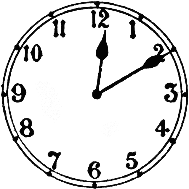 10 Minutes Past 12 | ClipArt ETC