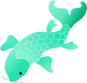 Koi Clipart Image - Blue Koi Fish