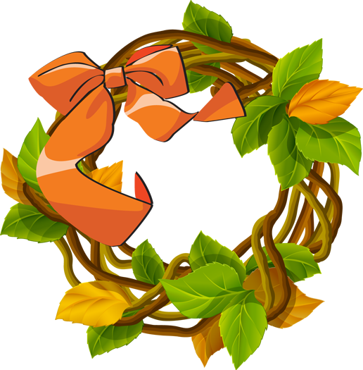 Fall Grapevine Wreath Clip Art