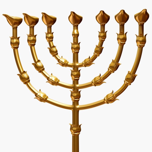 golden lampstand menorah 3d max