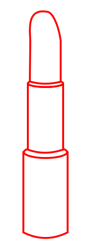 Drawing a cartoon lipstick