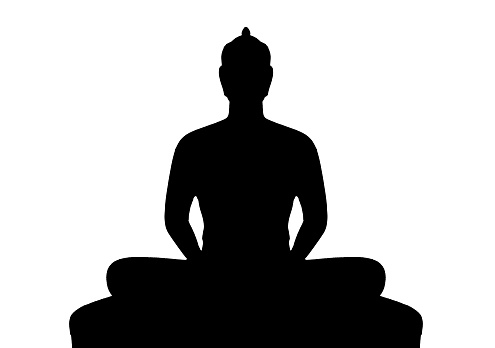 Silhouette Of Buddha Face Clip Art, Vector Images & Illustrations ...