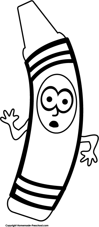 Yellow crayon clipart black and white