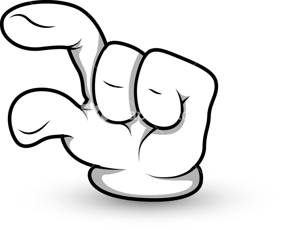 Cartoon Hand - Finger Pinch Vector Illustration