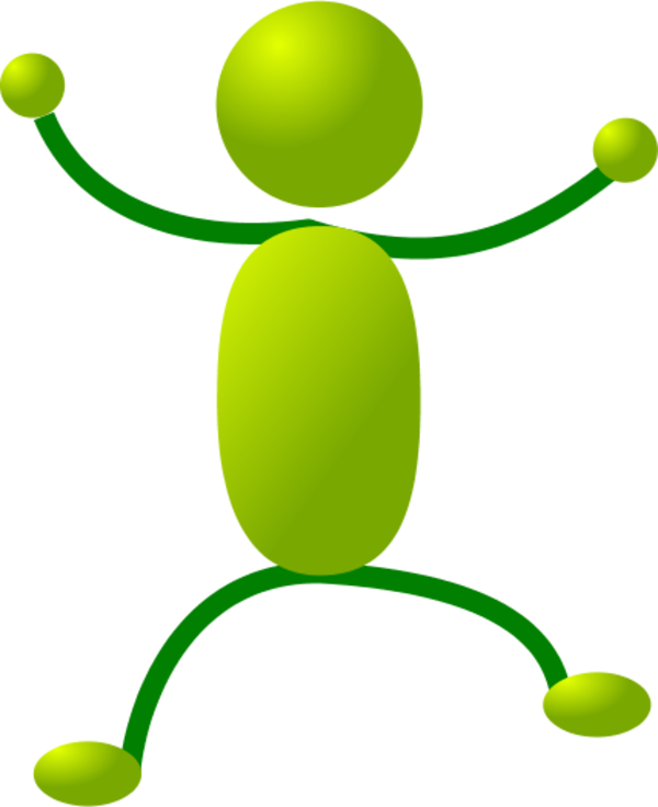 stickman waving and happy - vector Clip Art