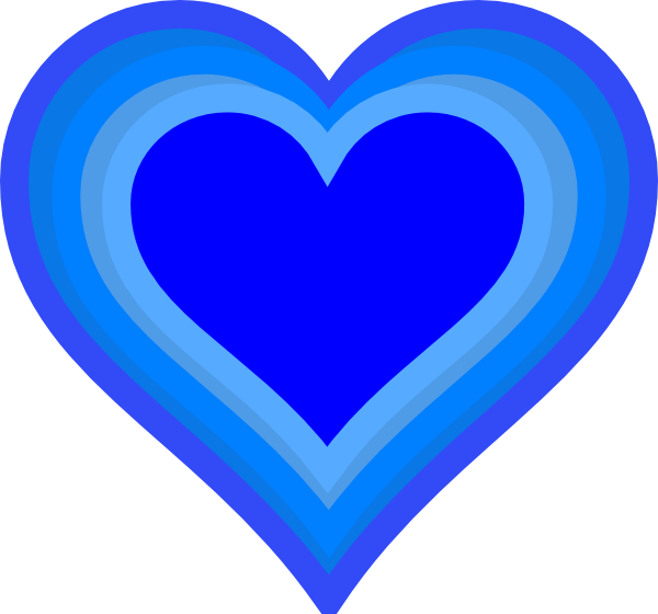 Cute heart clipart blue