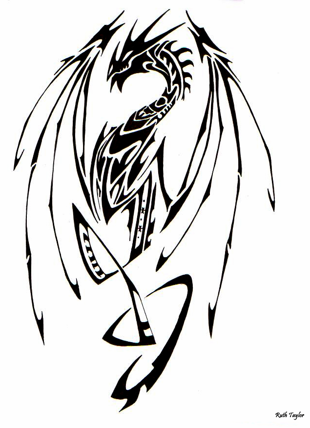 37 Tribal Dragons for Sticker Design Inspiration