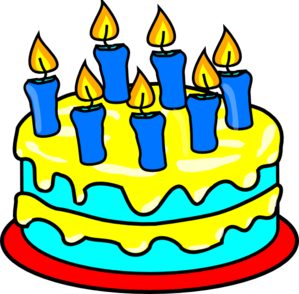 Cake 7 Candles clip art - vector clip art online, royalty free ...