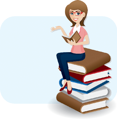 Cartoon Smart Girl Reading Book on Table | Clipart | The Arts ...