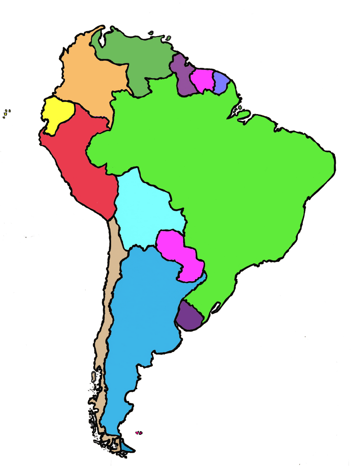 Imagenes de Mapas de America del Sur para Imprimir | Colorear a Heidi