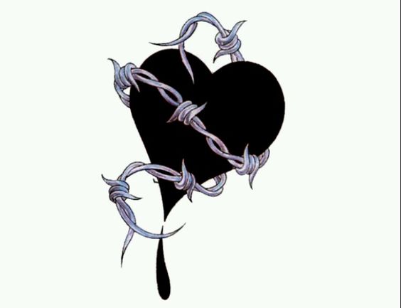 Barbed wire, Black heart and Wire