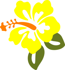 Yellow hibiscus flower clipart