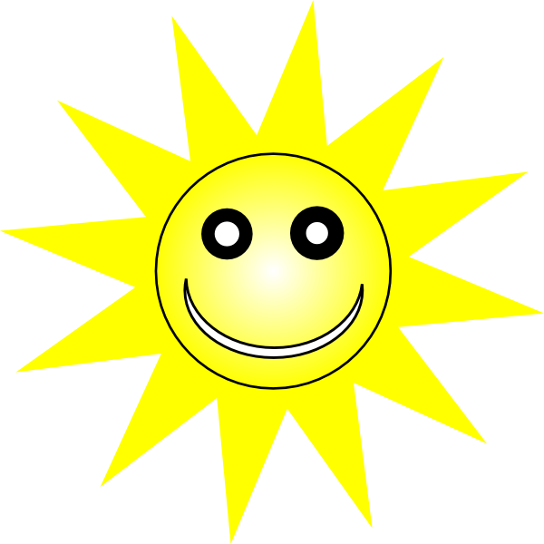 Smiley Happy Yellow Sun clip art - vector clip art online, royalty ...