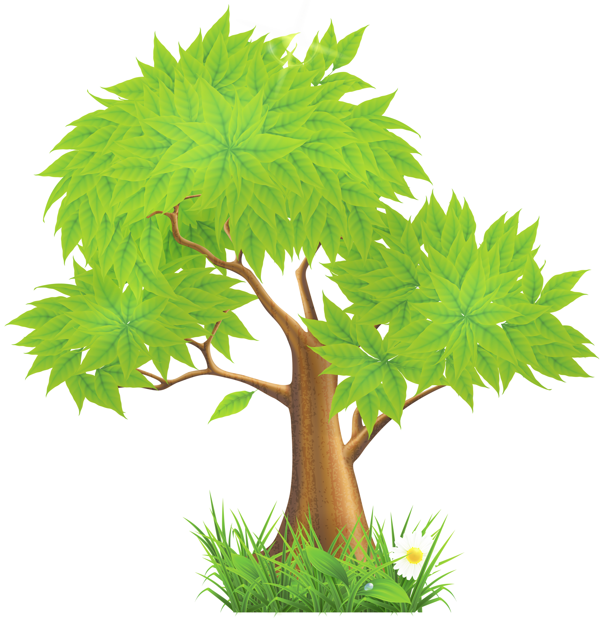 Green Painted Tree PNG Clipart
