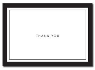 50 Black Border Thank You Cards - Wedding Thank You Notes