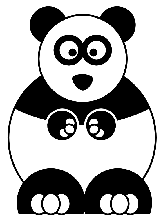 Clip Art: panda black white line studiofibonacci ...