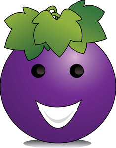 Grape with sunglasses cartoon clipart
