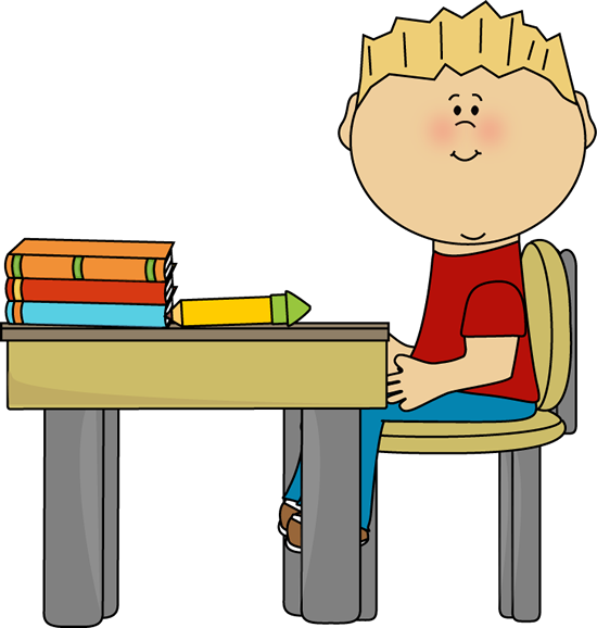 School desks for kids clipart