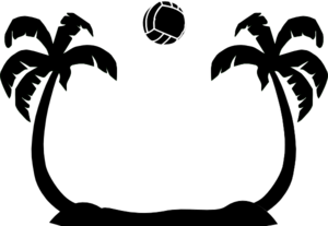 Beach scene clipart black and white