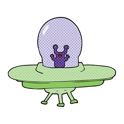 Clip Art Of A Cute Alien Spaceship Clip Art, Vector Images ...