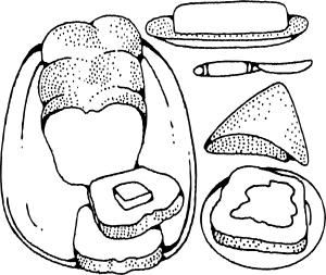 bread and butter coloring page