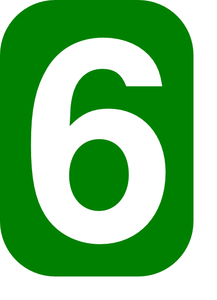 Green Rounded Rectangle With Number 6 clip art Free Vector