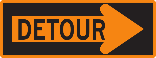 Detour Sign Arrow Clip Art - vector clip art online ...