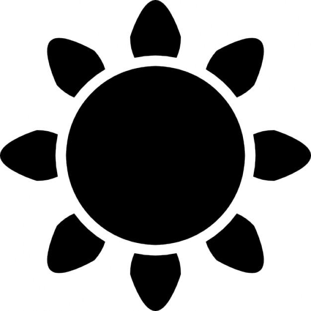 Sun with rays silhouette Icons | Free Download