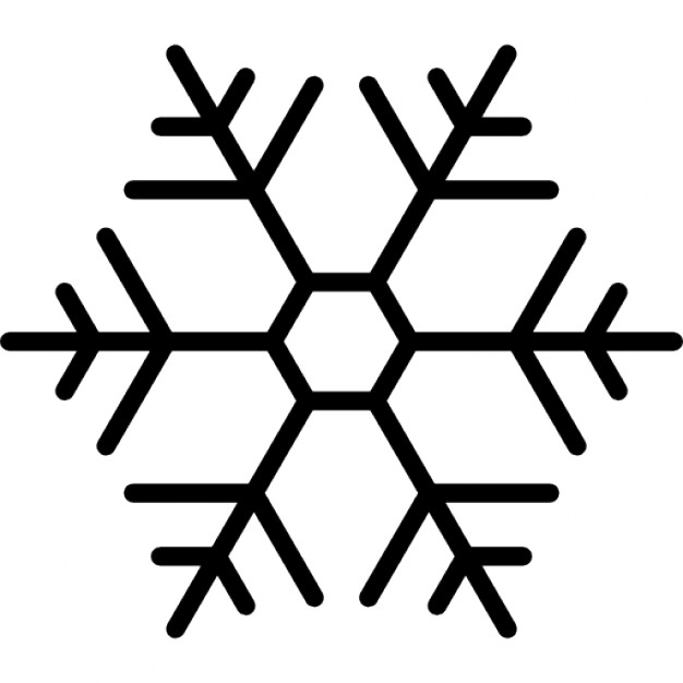 Snowflake with hexagon shape outline Icons | Free Download