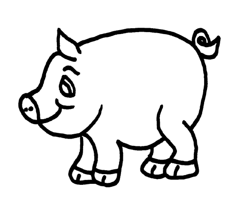 Pig Clip Art Black And White - Free Clipart Images