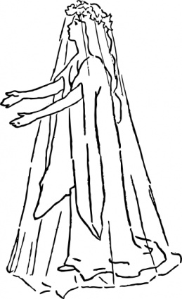 Bride In A Wedding Dress clip art vector, free vector graphics ...