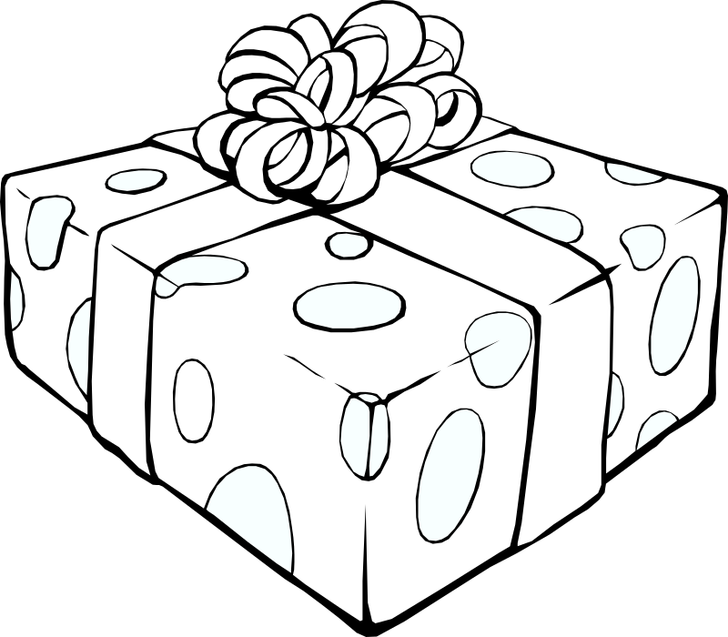 Clipart - Gift Line Art