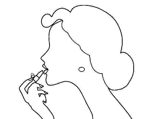 Coloring page Make up the lips to color online - Coloringcrew.