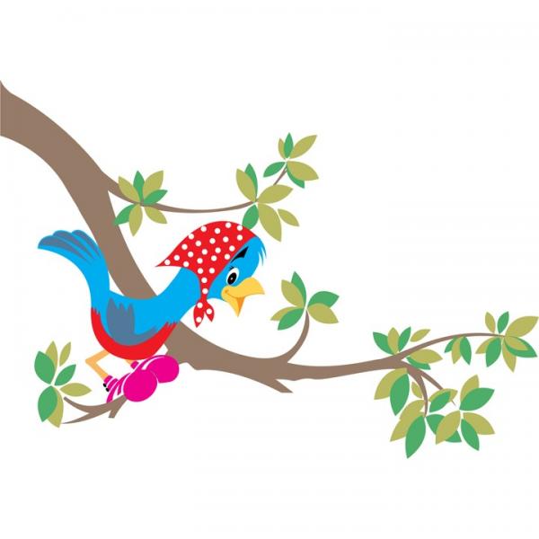 Vintage Cartoon Bird and Branch by WilsonGraphics on Zibbet