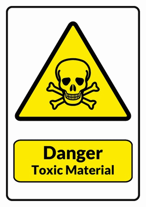 WS483 - DANGER TOXIC MATERIAL WARNING SIGNS