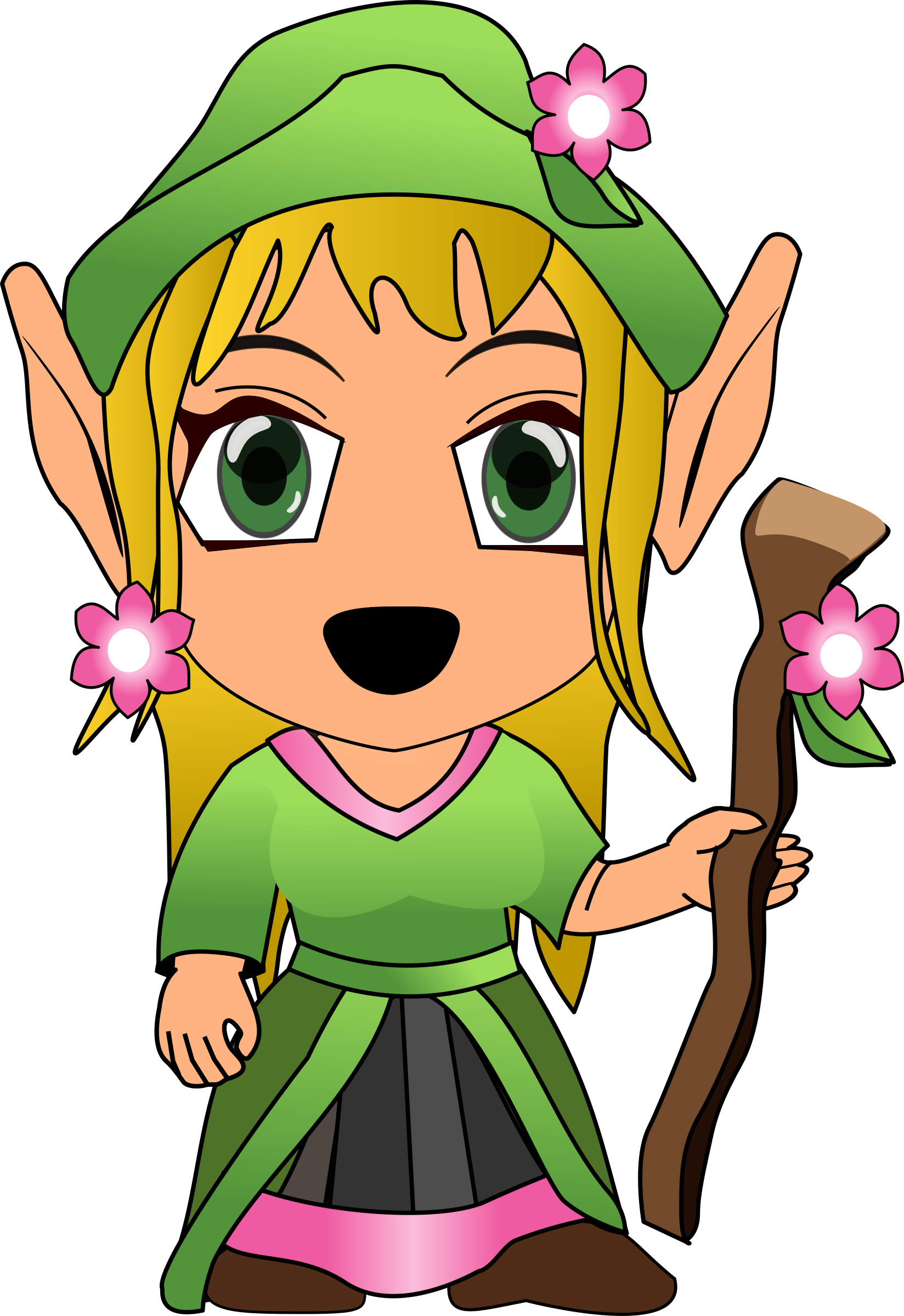 Girl Elf Vector Clipart - Free Public Domain Stock Photo