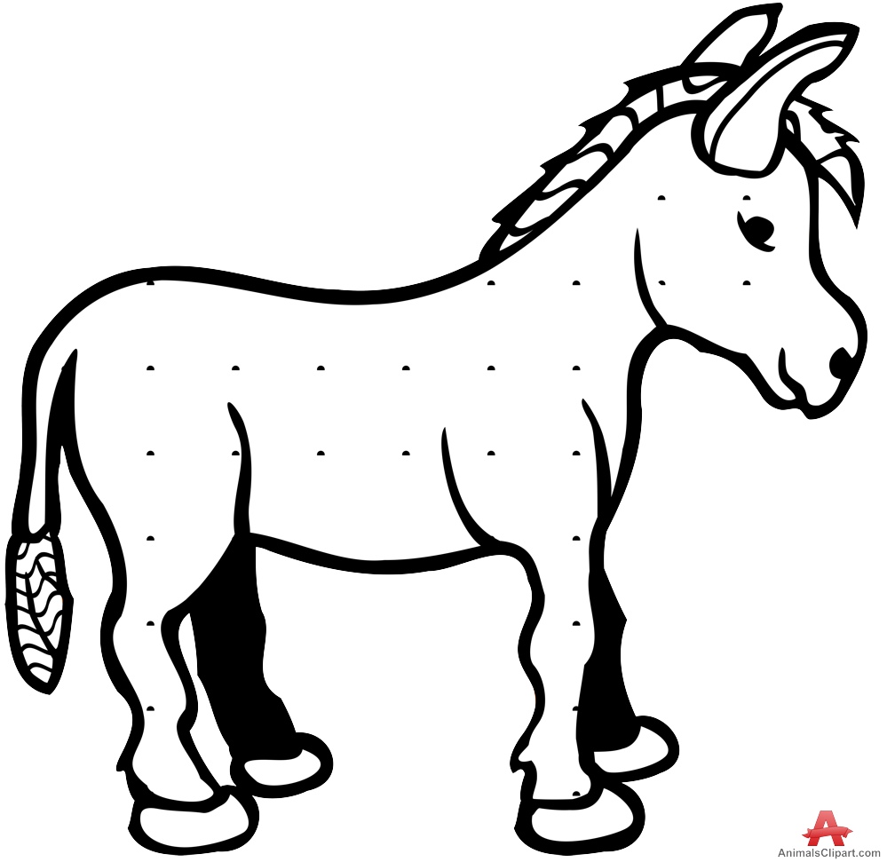 Baby Donkey Outline Drawing | Free Clipart Design Download