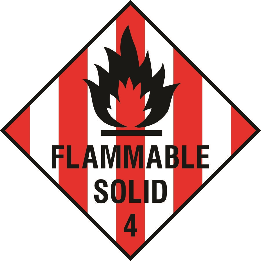Flammable Solid 4 sign - SK Signs & Labels Dangerous Chemical Signs