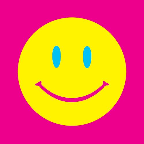 Smiley faces, Hot pink and Yellow