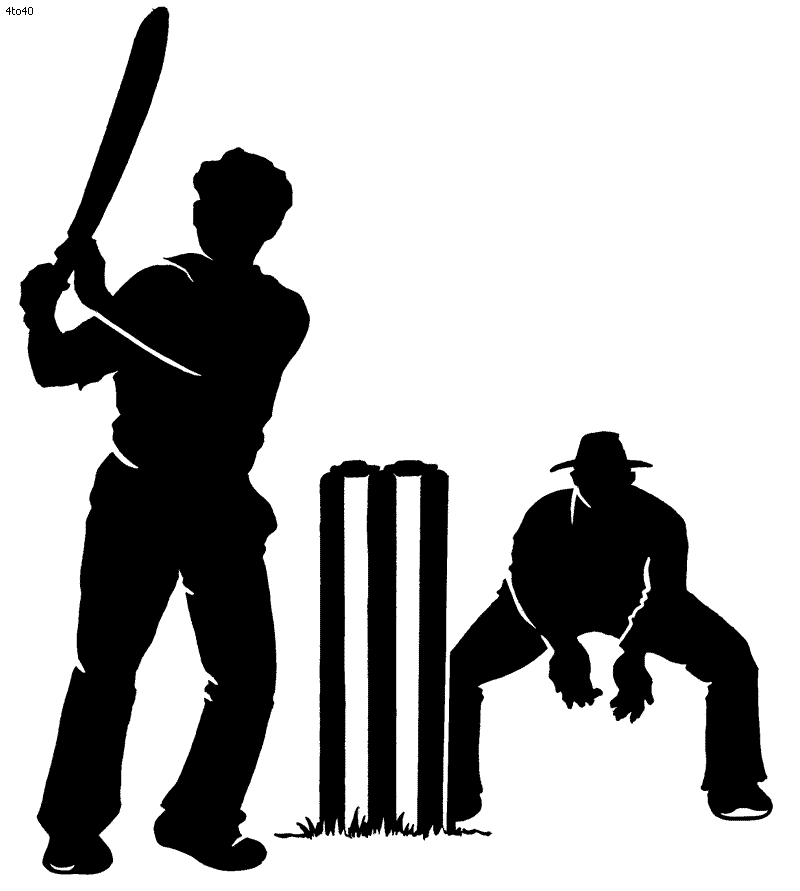 Cricket Logo Clipart Black & White