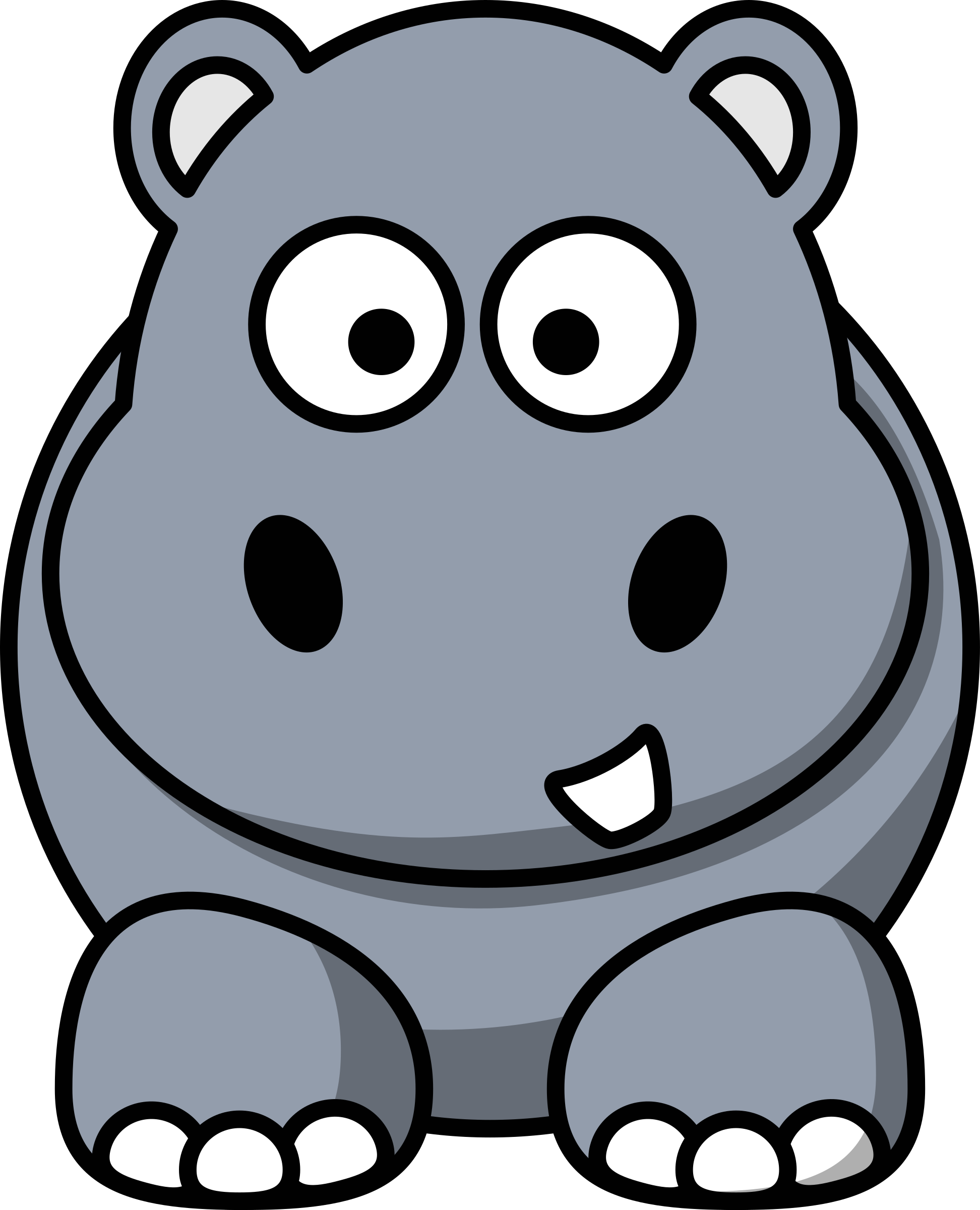 Clipart - Cartoon hippo