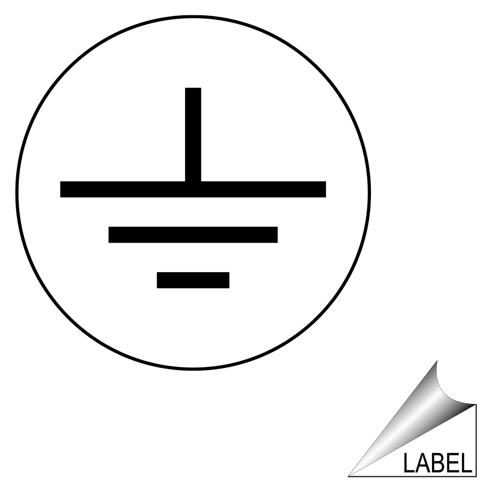 Earth Terminal Ground Symbol Label LABEL-SYM-18-c Shock Hazard