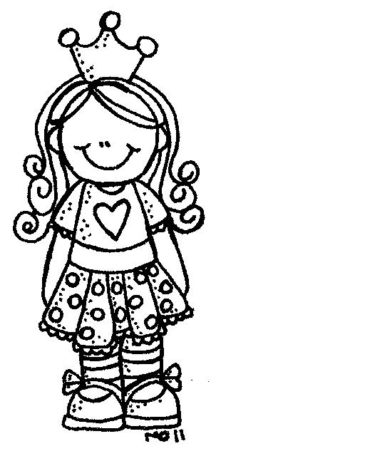 Princess Black And White Clipart