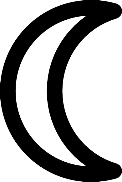Half moon clipart black and white