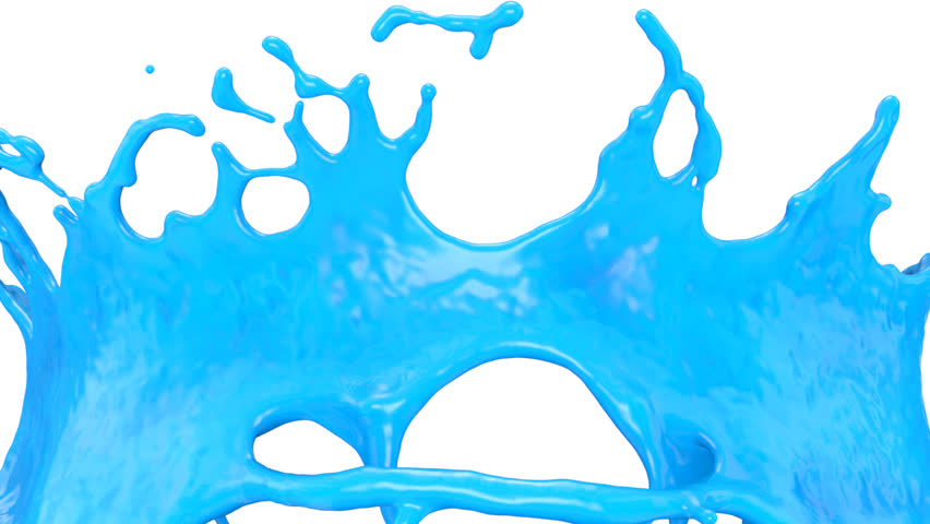 Flight Through Light Blue Paint Splash In Extreme Slow Motion ...
