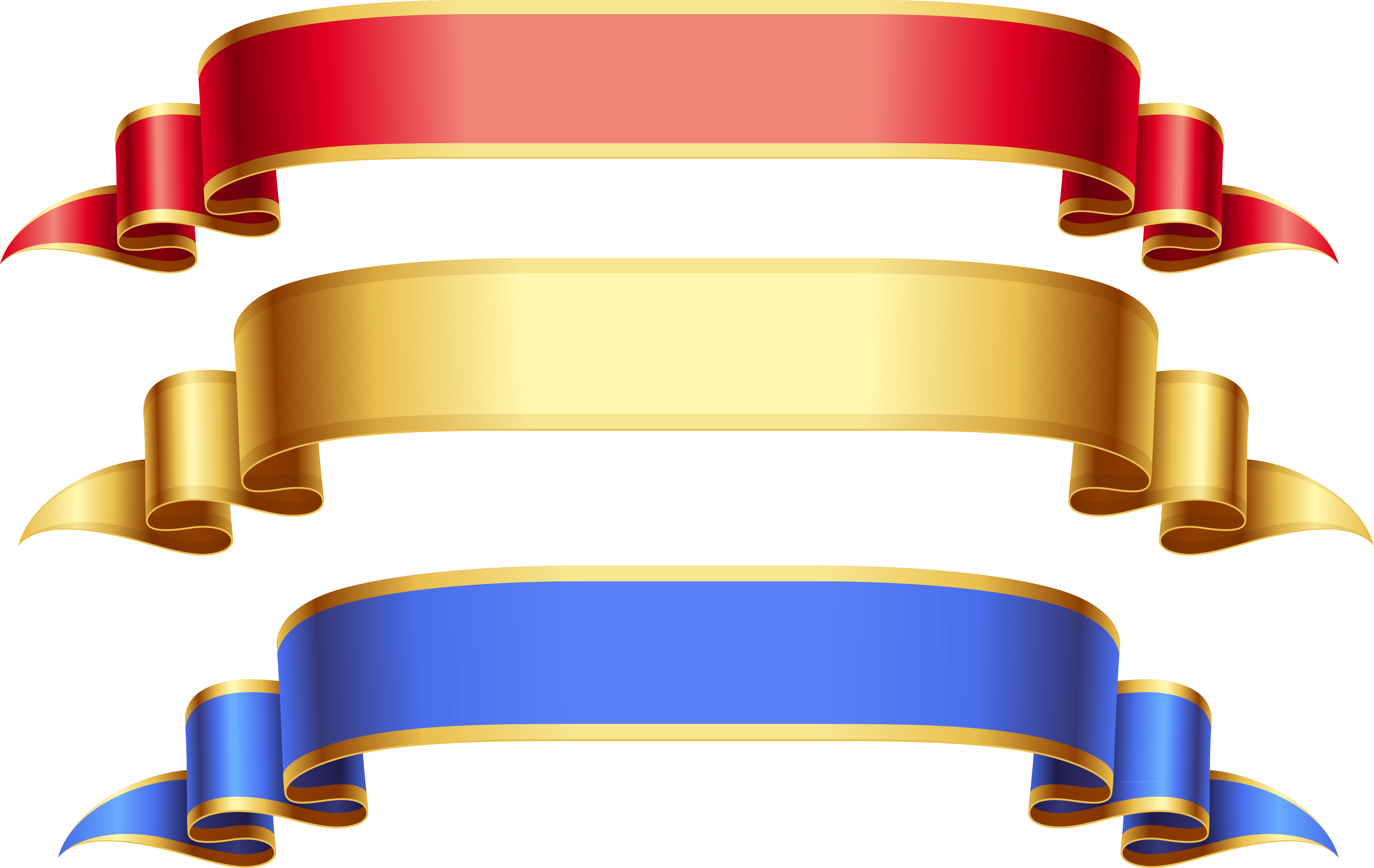 Christmas ribbon banner clipart blue