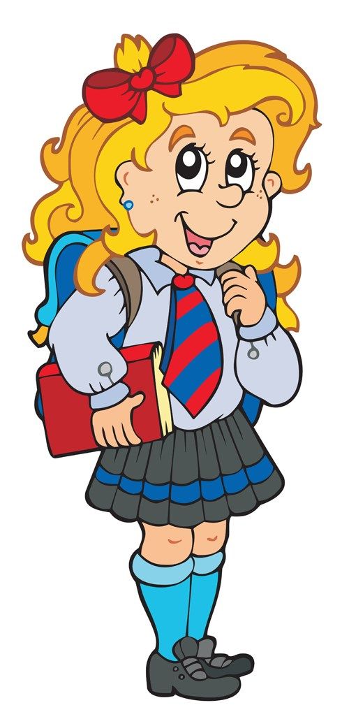Cartoon, School children and Children